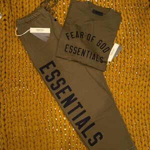 Fear of God Essentials Olive Set
